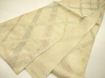 平和屋着物＊夏物 全通柄袋帯 菱 金糸 正絹 逸品 DAAY2991op
