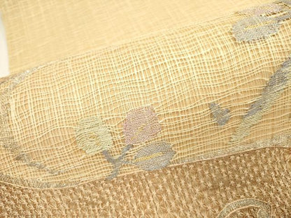 平和屋着物＊夏物 太鼓柄袋帯 流水草葉文 金銀糸 正絹 逸品 DAAY2993op