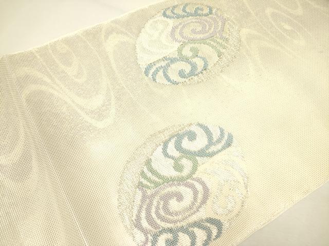平和屋着物＊夏物 太鼓柄袋帯 流水文 銀糸 正絹 逸品 DAAY2997op