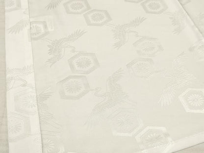 平和屋着物●女の子　子供　長襦袢　単衣　飛鶴亀甲花地紋　洗える着物　新品　DAAY3018ma