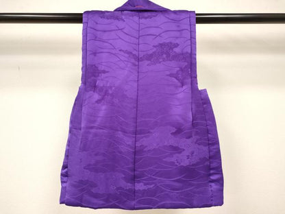 平和屋着物●女の子　子供　３歳　被布　三つ身　几帳花芝地紋　菖蒲色　逸品　新品　DAAY3023ma
