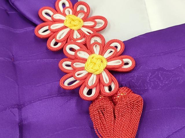 平和屋着物●女の子　子供　３歳　被布　三つ身　几帳花芝地紋　菖蒲色　逸品　新品　DAAY3023ma