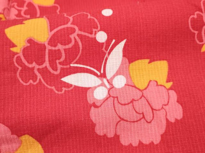 平和屋着物∴夏物 綿紅梅 浴衣 七五三 女の子 ３歳 三つ身 花蝶文 綿 逸品 DAAY3031ma