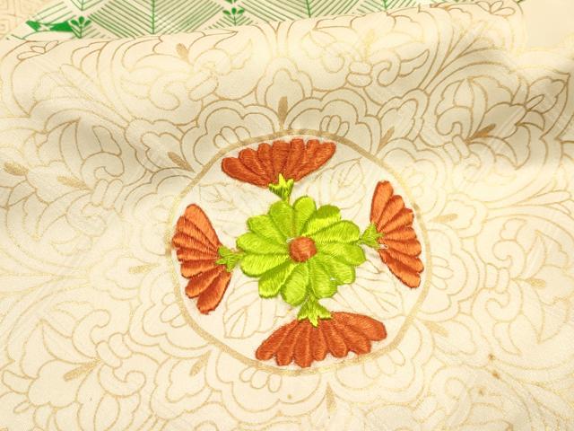 平和屋着物∵女の子 十三参り 子供 祝着 駒刺繍 洋花文 金彩 逸品 DAAY3052ma