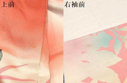平和屋着物∵女の子 十三参り 子供 祝着 舞蝶文 暈し染め 金彩 逸品 DAAY3063ma
