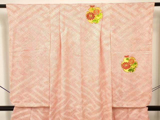 平和屋着物∵女の子 十三参り 子供 祝着 駒刺繍 雪輪花文 鹿の子 逸品 DAAY3076ma