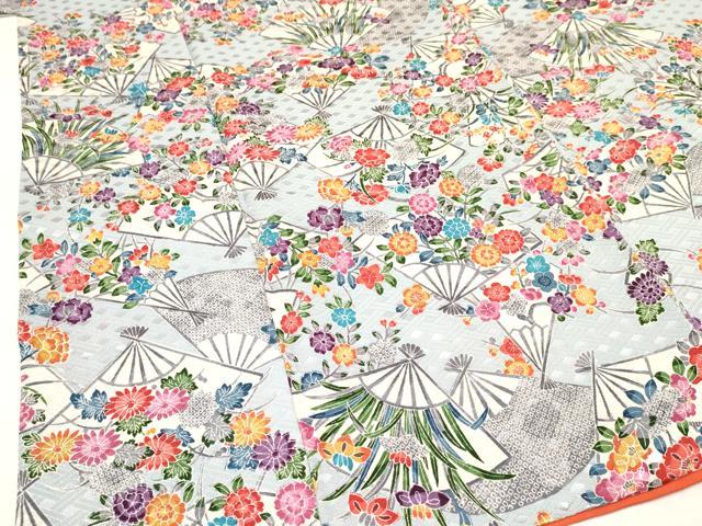 平和屋着物∵女の子　十三参り　子供　祝着　扇面花文　逸品　DAAY3080ma