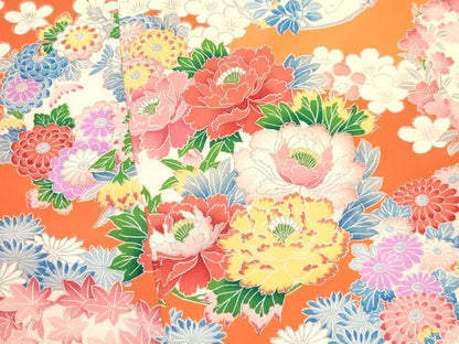 平和屋着物[]七五三　女の子　３歳　祝着　三つ身　花丸文　金銀彩　逸品　DAAY3091ma