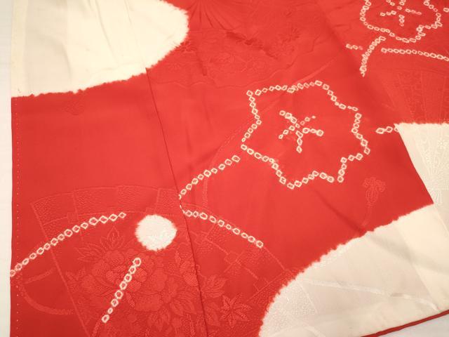 平和屋着物[]七五三　女の子　３歳　祝着　三つ身　襦袢付き　草花文　逸品　DAAY3092ma