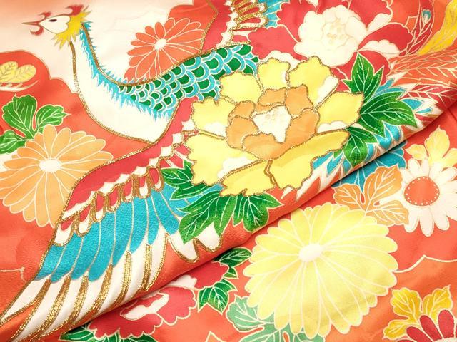 平和屋着物[]七五三　女の子　３歳　祝着　三つ身　駒刺繍　鳳凰花文　暈し染め　金彩　逸品　DAAY3103ma