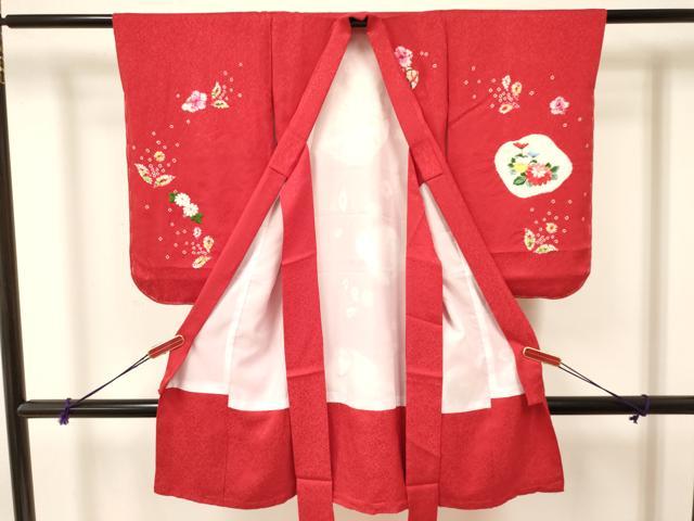 平和屋着物[]七五三　女の子　３歳　祝着　三つ身　刺繍　絞り　鞠花文　金銀糸　逸品　DAAY3104ma