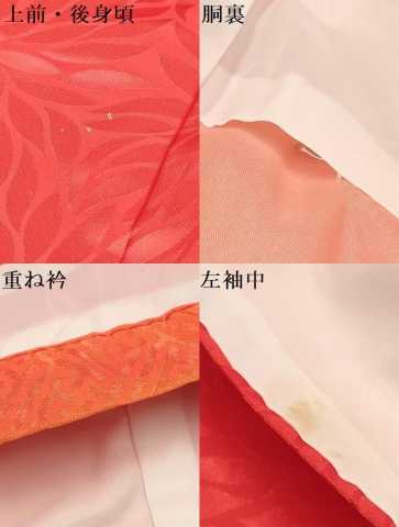 平和屋着物[]七五三　女の子　３歳　祝着　三つ身　菊地紋　紅緋色　洗える着物　DAAY3111ma