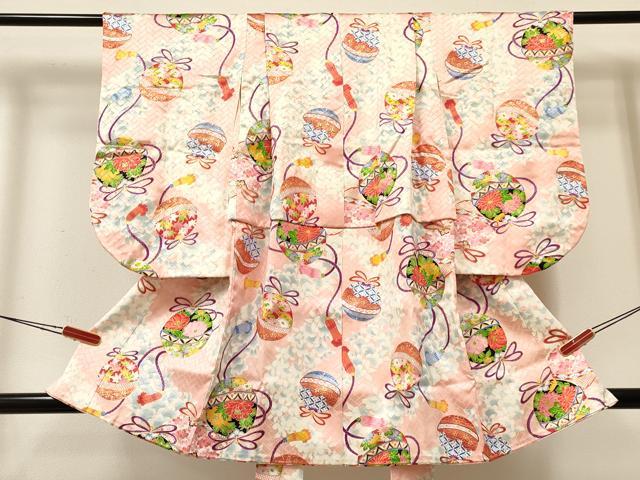 平和屋着物[]七五三　女の子　３歳　祝着　三つ身　鈴花文　金彩　逸品　DAAY3114ma