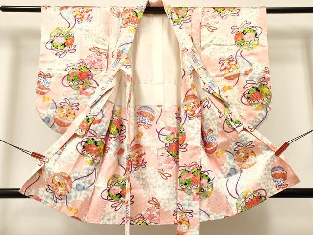 平和屋着物[]七五三　女の子　３歳　祝着　三つ身　鈴花文　金彩　逸品　DAAY3114ma