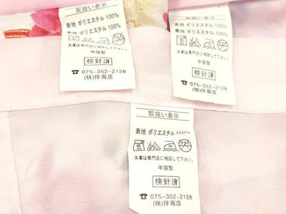 平和屋着物[]七五三　女の子　３歳　祝着　三つ身　長襦袢(単衣)・被布セット　鞠花文　金彩　洗える着物　DAAY3146ma