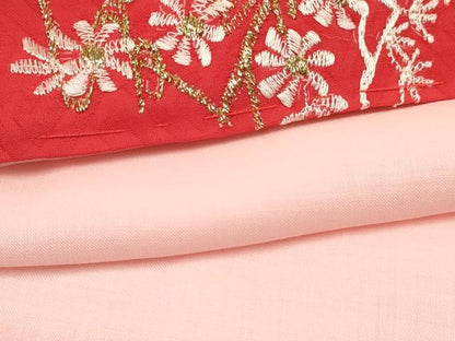 平和屋着物[]七五三　女の子　３歳　祝着　三つ身　長襦袢(単衣・半衿刺繍)セット　流水花蝶文　金彩　洗える着物　DAAY3154ma