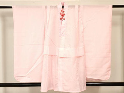 平和屋着物[]七五三　女の子　７歳　祝着　四つ身　襦袢(無双仕立て・半衿刺繍)セット　鞠花蝶文　暈し染め　金彩　逸品　DAAY3156ma