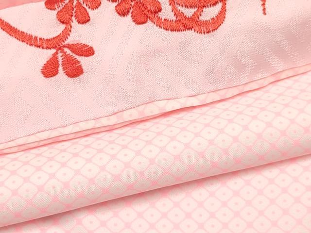 平和屋着物[]七五三　女の子　７歳　祝着　四つ身　襦袢(無双仕立て・半衿刺繍)セット　鞠花蝶文　暈し染め　金彩　逸品　DAAY3156ma