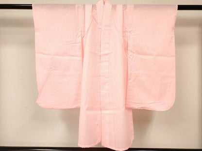 平和屋着物[]七五三　女の子　３歳　祝着　三つ身　長襦袢(単衣)・被布・巾着セット　雪輪重ね玩具花文　暈し染め　金彩　逸品　DAAY3160ma
