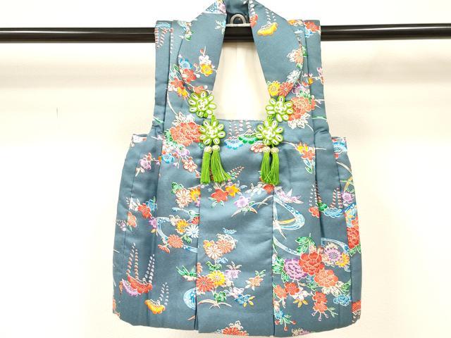 平和屋着物[]女の子　子供　被布　型染　草花文　逸品　DAAY3162ma