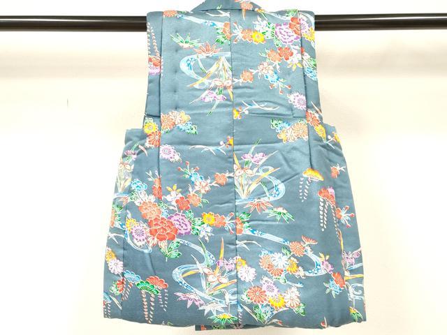 平和屋着物[]女の子　子供　被布　型染　草花文　逸品　DAAY3162ma