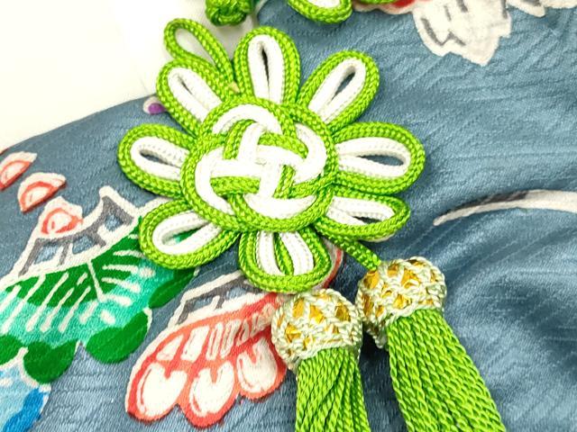 平和屋着物[]女の子　子供　被布　型染　草花文　逸品　DAAY3162ma