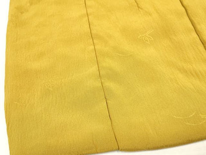 平和屋着物[]女の子　子供　被布　舞蝶芝地紋　黄朽葉色　逸品　DAAY3166ma