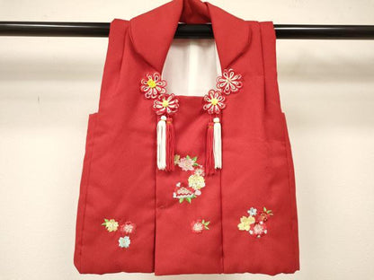 平和屋着物[]女の子　子供　被布　総刺繍　舞桜文　金糸　洗える着物　DAAY3167ma