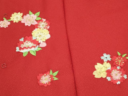 平和屋着物[]女の子　子供　被布　総刺繍　舞桜文　金糸　洗える着物　DAAY3167ma
