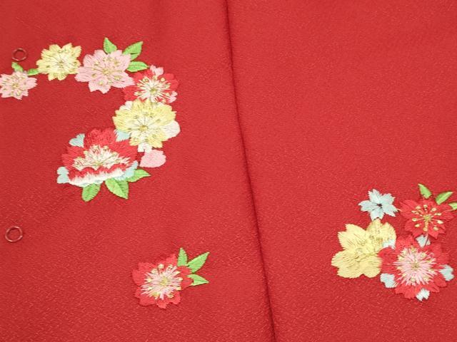 平和屋着物[]女の子　子供　被布　総刺繍　舞桜文　金糸　洗える着物　DAAY3167ma