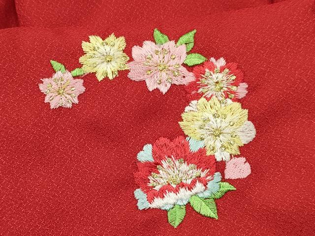 平和屋着物[]女の子　子供　被布　総刺繍　舞桜文　金糸　洗える着物　DAAY3167ma