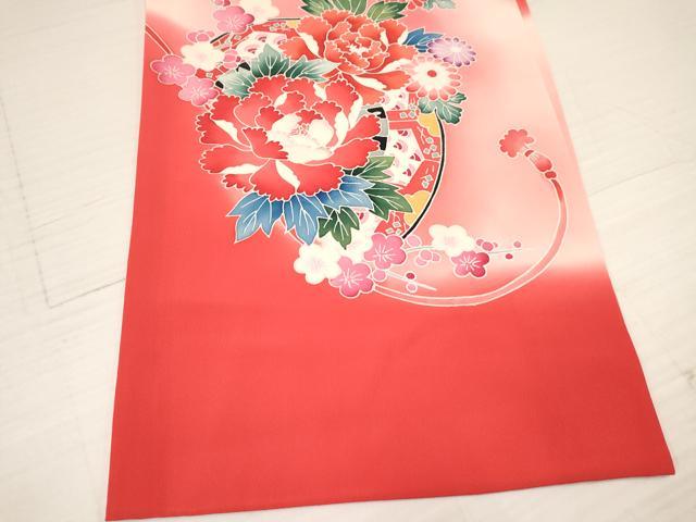 平和屋着物[]お宮参り　女の子　祝着　産着　初着　のしめ　片輪車花文　暈し染め　逸品　DAAY3172ma