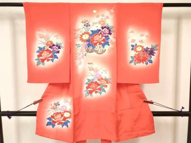 平和屋着物[]お宮参り　女の子　祝着　産着　初着　のしめ　花車文　暈し染め　金彩　逸品　DAAY3173ma