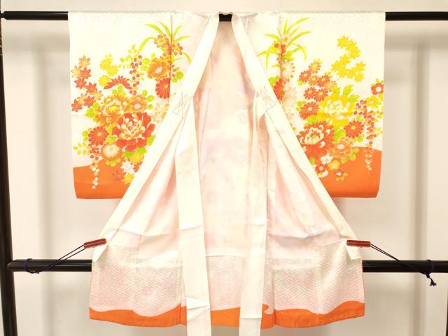 平和屋着物[]お宮参り　女の子　祝着　産着　初着　のしめ　刺繍　花鳥文　金彩　逸品　DAAY3175ma