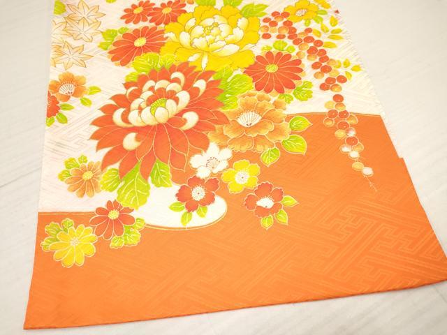 平和屋着物[]お宮参り　女の子　祝着　産着　初着　のしめ　刺繍　花鳥文　金彩　逸品　DAAY3175ma