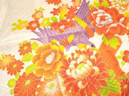 平和屋着物[]お宮参り　女の子　祝着　産着　初着　のしめ　刺繍　花鳥文　金彩　逸品　DAAY3175ma