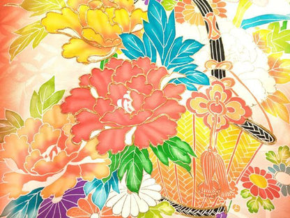 平和屋着物[]お宮参り　女の子　祝着　産着　初着　のしめ　駒刺繍　花籠文　暈し染め　金彩　逸品　DAAY3177ma