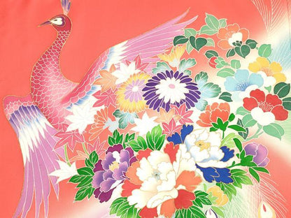 平和屋着物[]お宮参り　女の子　祝着　産着　初着　のしめ　孔雀花文　暈し染め　ラインストーン　逸品　DAAY3178ma