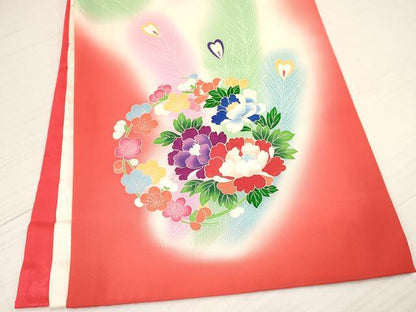 平和屋着物[]お宮参り　女の子　祝着　産着　初着　のしめ　孔雀花文　暈し染め　ラインストーン　逸品　DAAY3178ma