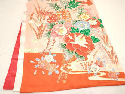 平和屋着物[]お宮参り　女の子　祝着　産着　初着　のしめ　駒刺繍　花籠文　金彩　逸品　DAAY3179ma