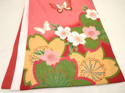 平和屋着物[]お宮参り　女の子　祝着　産着　初着　のしめ　舞桜鈴花蝶文　暈し染め　金彩　逸品　DAAY3180ma