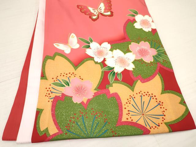 平和屋着物[]お宮参り　女の子　祝着　産着　初着　のしめ　舞桜鈴花蝶文　暈し染め　金彩　逸品　DAAY3180ma