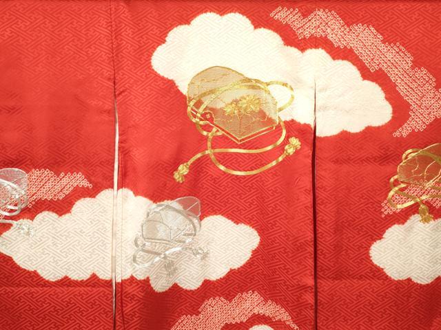 平和屋着物[]お宮参り　女の子　祝着　産着　初着　のしめ　駒刺繍　絞り　花文箱　逸品　DAAY3182ma