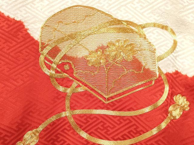 平和屋着物[]お宮参り　女の子　祝着　産着　初着　のしめ　駒刺繍　絞り　花文箱　逸品　DAAY3182ma