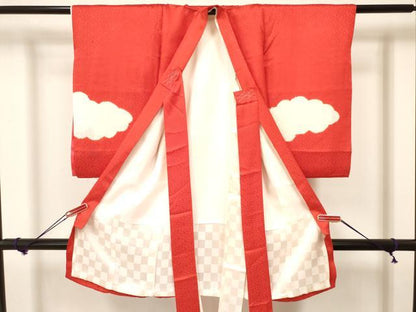 平和屋着物[]お宮参り　女の子　祝着　産着　初着　のしめ　駒刺繍　絞り　花文箱　逸品　DAAY3182ma