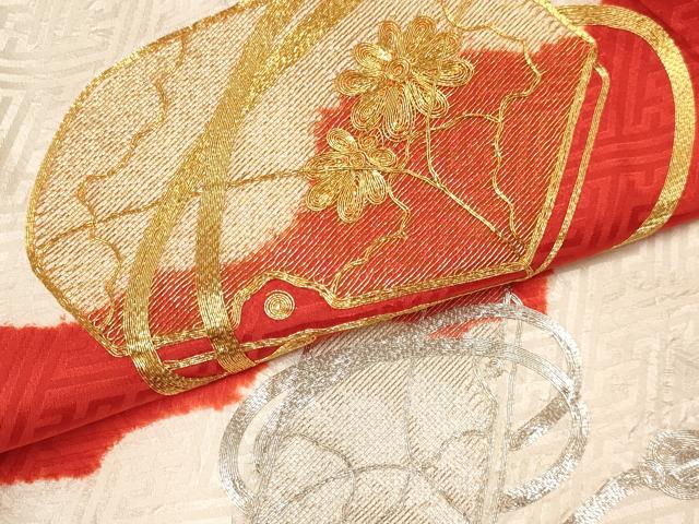 平和屋着物[]お宮参り　女の子　祝着　産着　初着　のしめ　駒刺繍　絞り　花文箱　逸品　DAAY3182ma