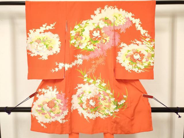 平和屋着物[]お宮参り　女の子　祝着　産着　初着　のしめ　花車文　金彩　逸品　DAAY3185ma