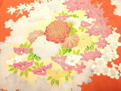 平和屋着物[]お宮参り　女の子　祝着　産着　初着　のしめ　花車文　金彩　逸品　DAAY3185ma