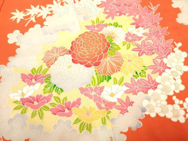 平和屋着物[]お宮参り　女の子　祝着　産着　初着　のしめ　花車文　金彩　逸品　DAAY3185ma