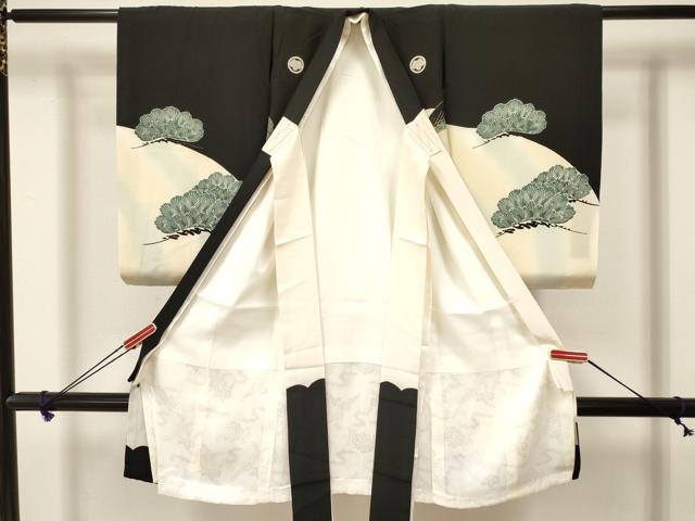 平和屋着物[]お宮参り　男の子　祝着　産着　初着　のしめ　鷹　鷲　兜　松文　暈し染め　金彩　逸品　DAAY3186ma